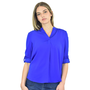 Renuar V-Neck Blouse In Royalty