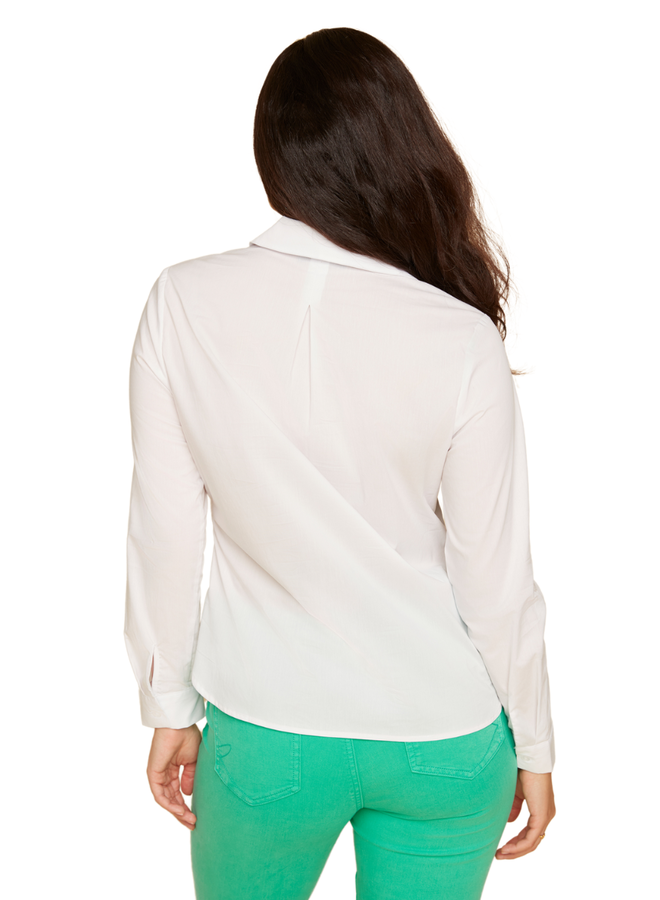 Renuar Embroidered Flower Shirt In Jade