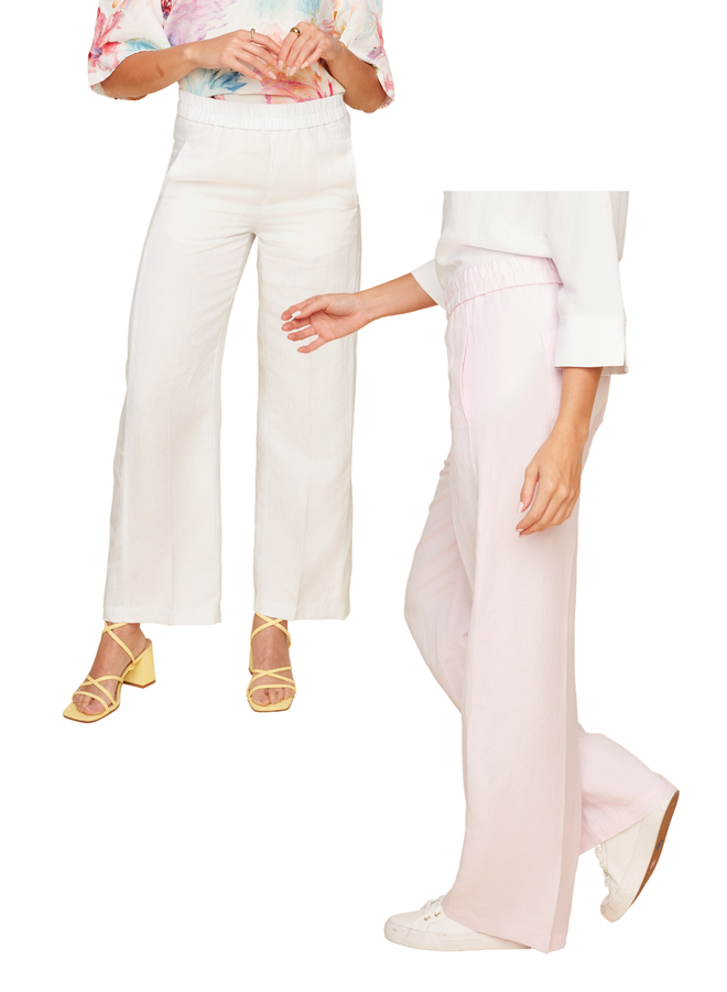 Renuar Wide Leg Linen Pants
