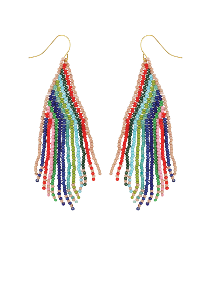 Retro Stripe Beaded Earrings