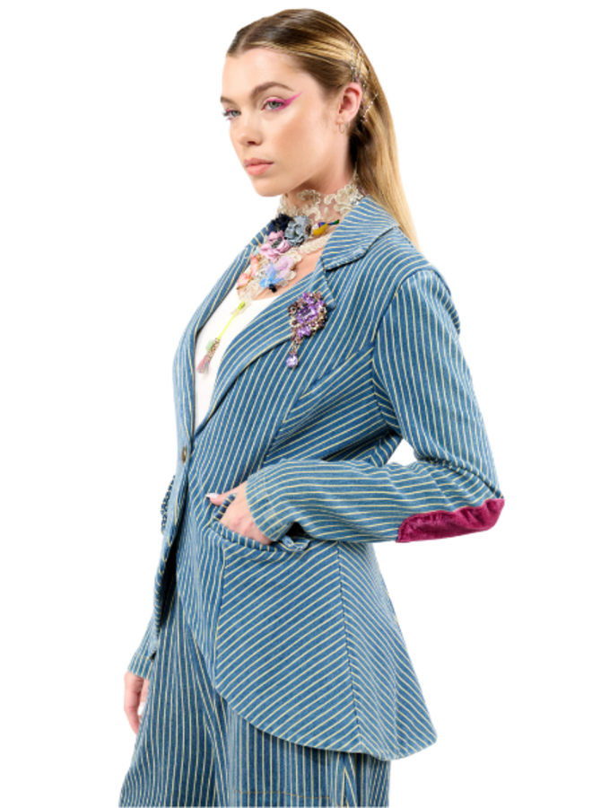 Aratta Alaia Stripe Denim Blazer