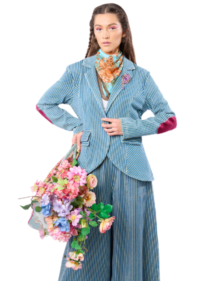 Aratta Alaia Stripe Denim Blazer