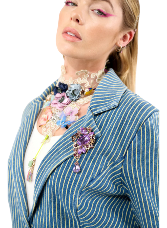 Aratta Alaia Stripe Denim Blazer