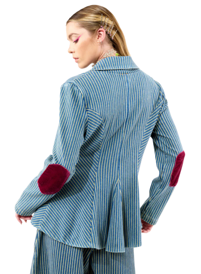 Aratta Alaia Stripe Denim Blazer