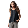 Olivia Linen Centered Stitched Tank in Black