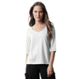 Olivia Elbow V-Neck Tee in White