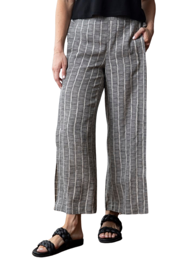 Olivia Linen Stripe Workhorse Pant in Shell