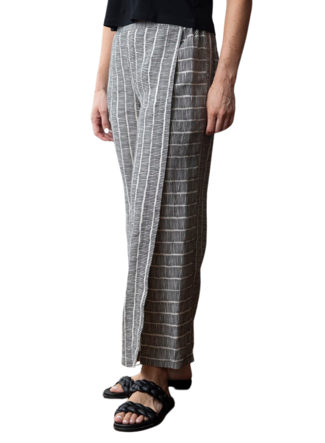 Olivia Linen Stripe Workhorse Pant in Shell