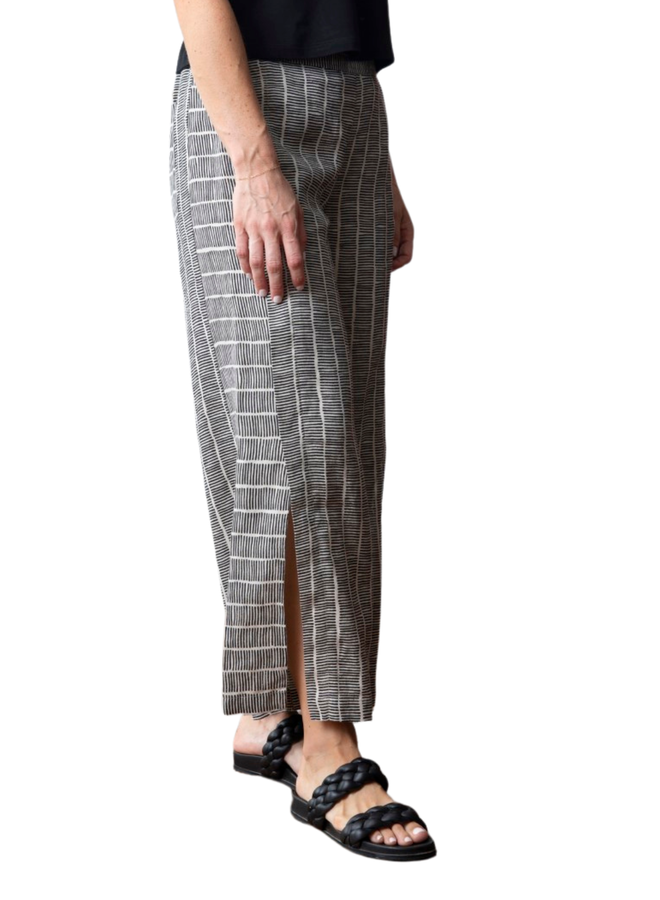 Olivia Linen Stripe Workhorse Pant in Shell