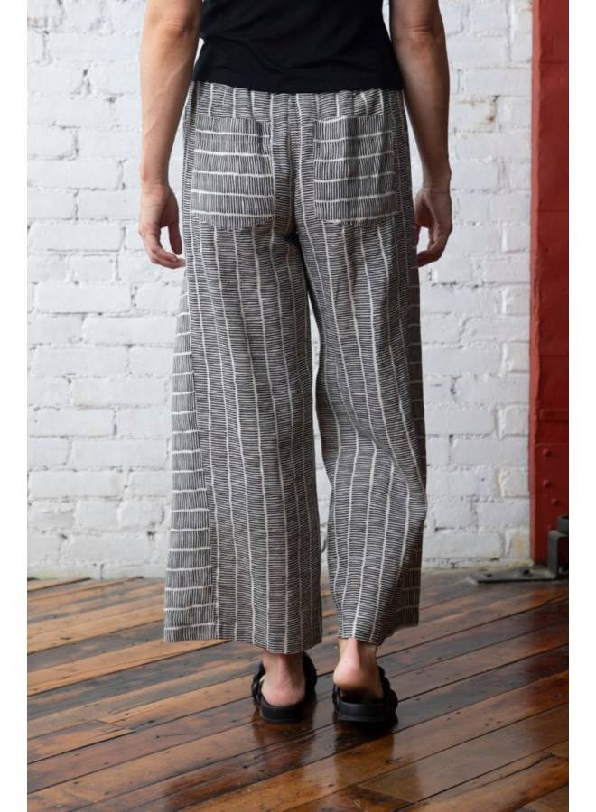 Olivia Linen Stripe Workhorse Pant in Shell