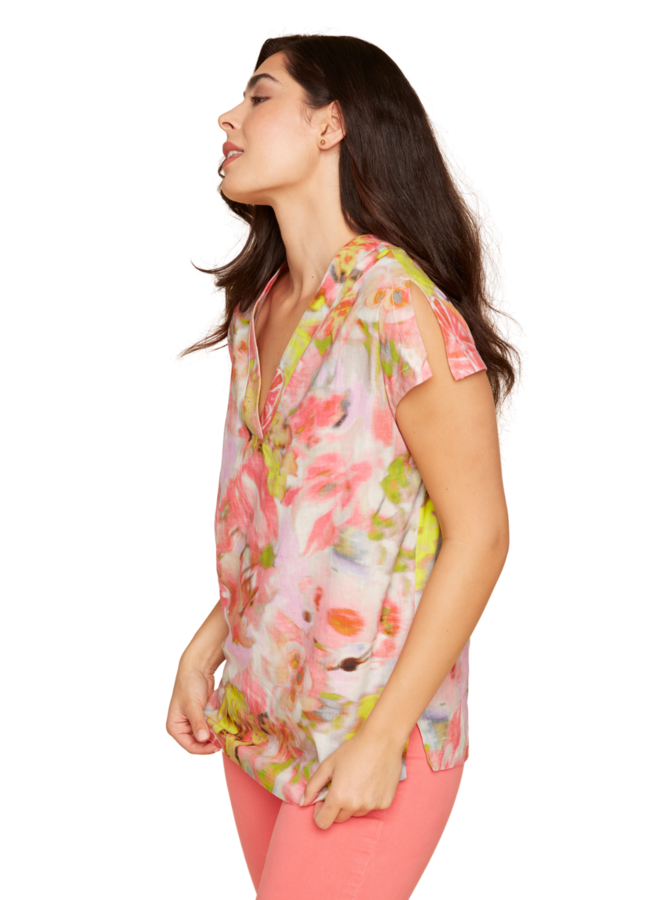 Renuar Print Blouse in Corally