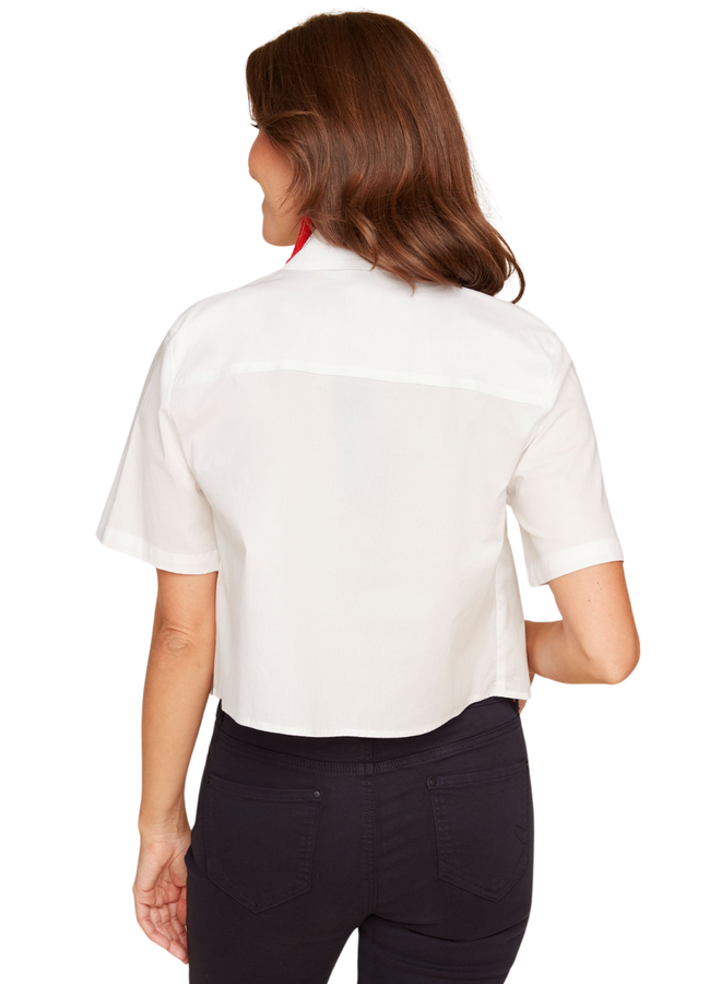 Renuar Pleated Blouse In White