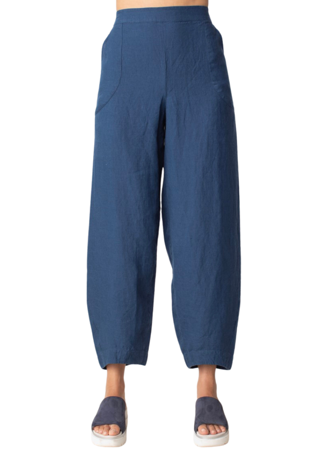 Liv Linen Lantern Pants In Navy