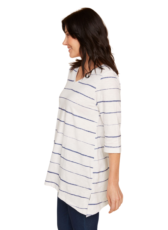 Renuar Knit Top In Blue Jean