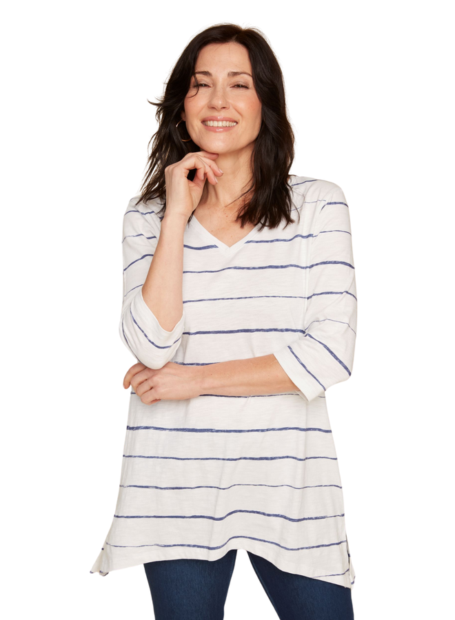 Renuar Knit Top In Blue Jean