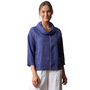 Olivia Linen Centered Stitched Cowl Top in Dusk