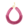 Layered Beads Collar Necklace in Hot Pink