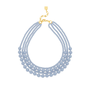 Layered Beads Collar Necklace in Light Blue