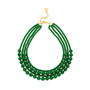 Layered Beads Collar Necklace in Emerald
