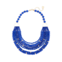 Mixed Beads Bib Necklace in Cobalt