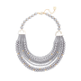 Mixed Beads Bib Necklace in Light Grey
