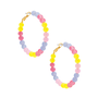 Multicolor Glass Bead Hoop Earrings
