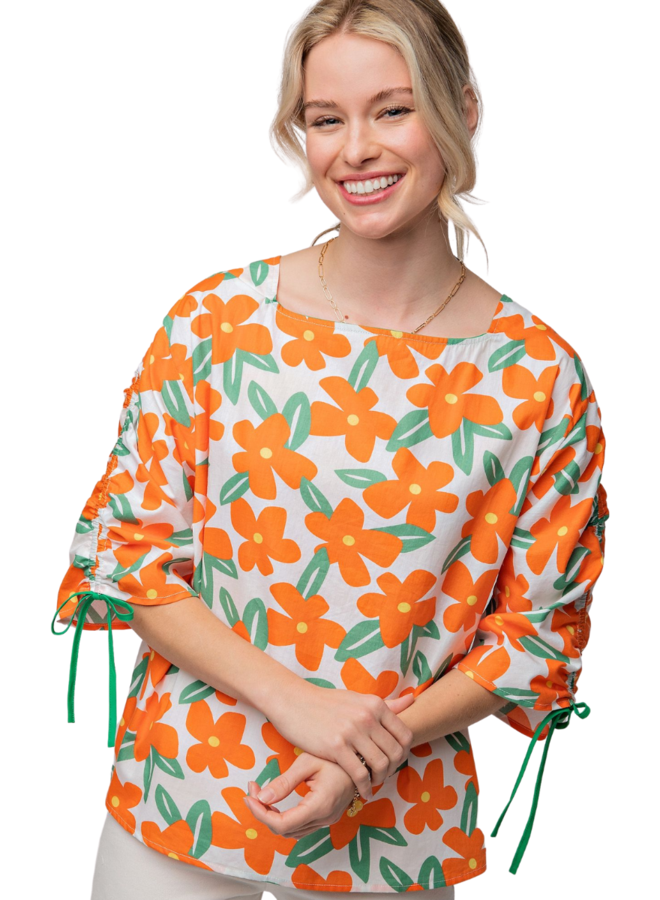 Flower Power Top In Orange