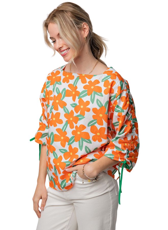 Flower Power Top In Orange