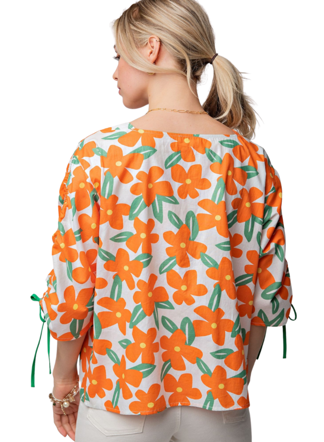 Flower Power Top In Orange
