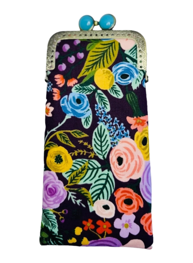 Garden Party in Plum Eyeglass Case