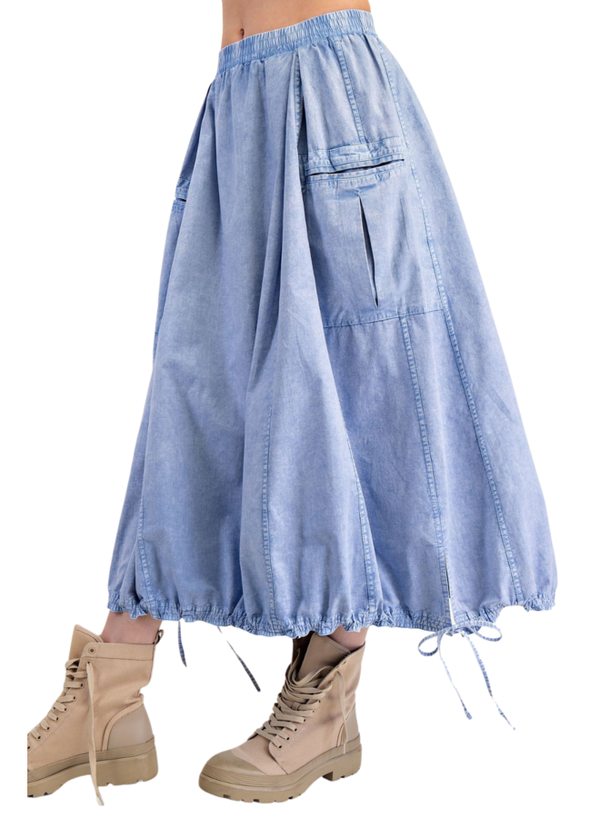 Mineral Washed Cargo Maxi Skirt