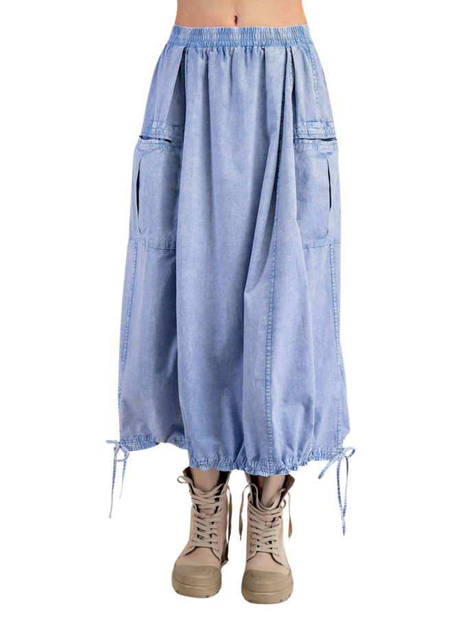 Mineral Washed Cargo Maxi Skirt