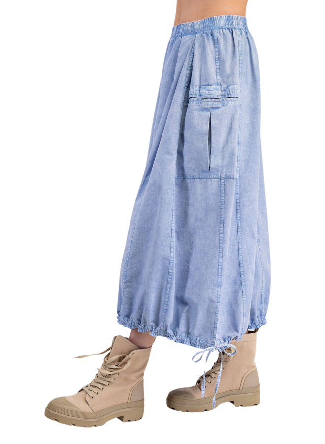 Mineral Washed Cargo Maxi Skirt