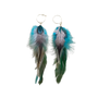 Turquoise Feather Hoop Earrings