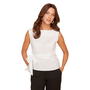 Renuar Crisp Cotton Sleeveless Tie Top in White