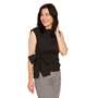 Renuar Crisp Cotton Sleeveless Tie Top in Black