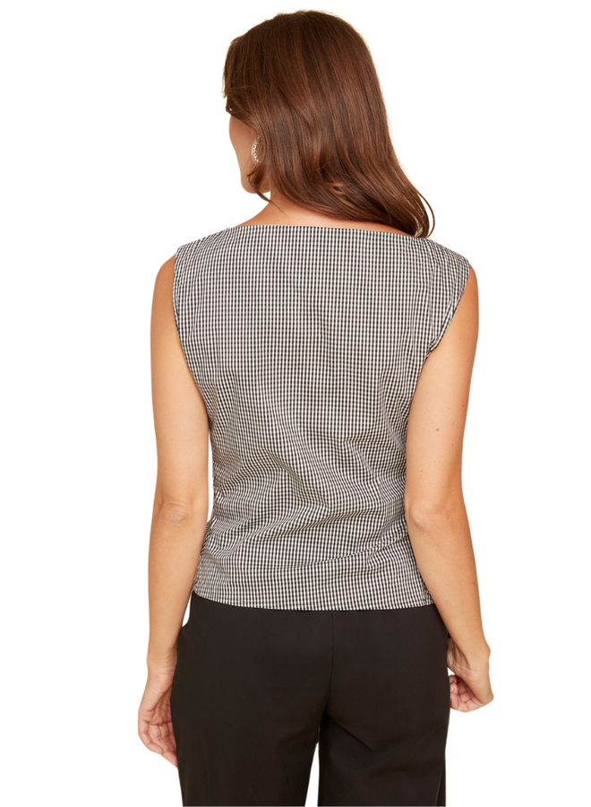 Renuar Crisp Cotton Top In Gingham