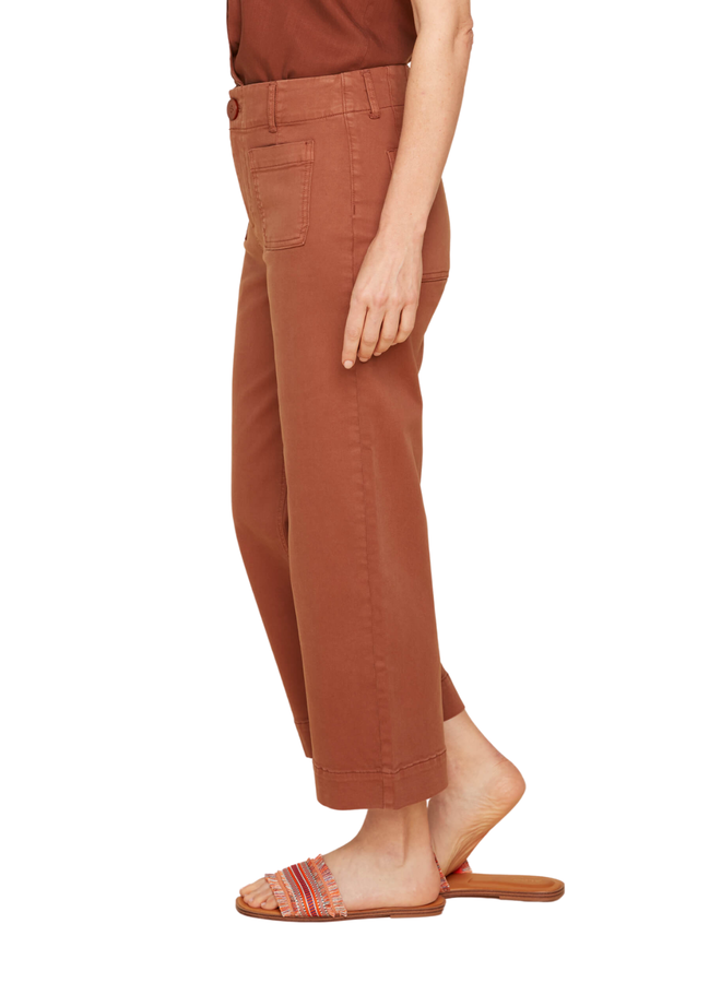 Renuar Crop Wide Leg Pant in Coco