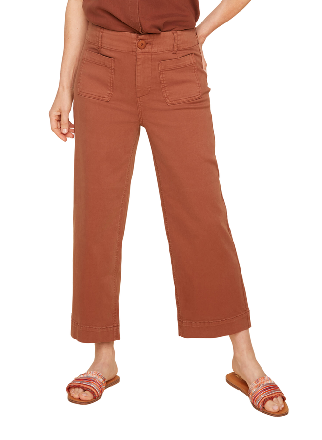 Renuar Crop Wide Leg Pant in Coco