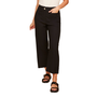 Renuar Crop Wide Leg Cotton Pant in Black