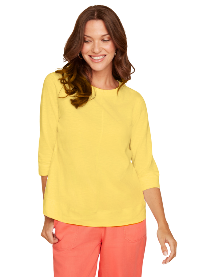 Renuar 3/4 Sleeve Tee in Daffodil