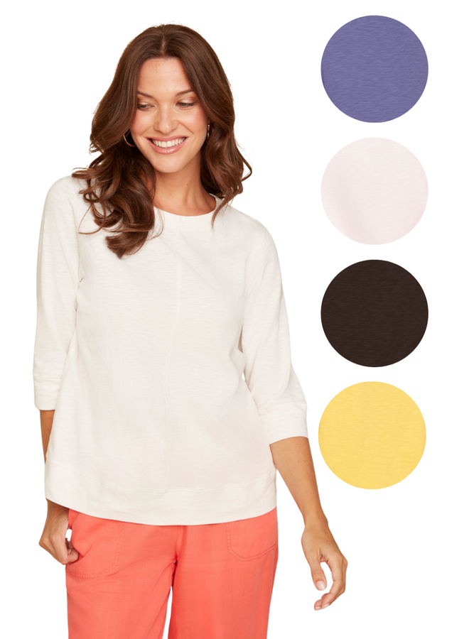 Renuar 3/4 Sleeve Tee in Daffodil