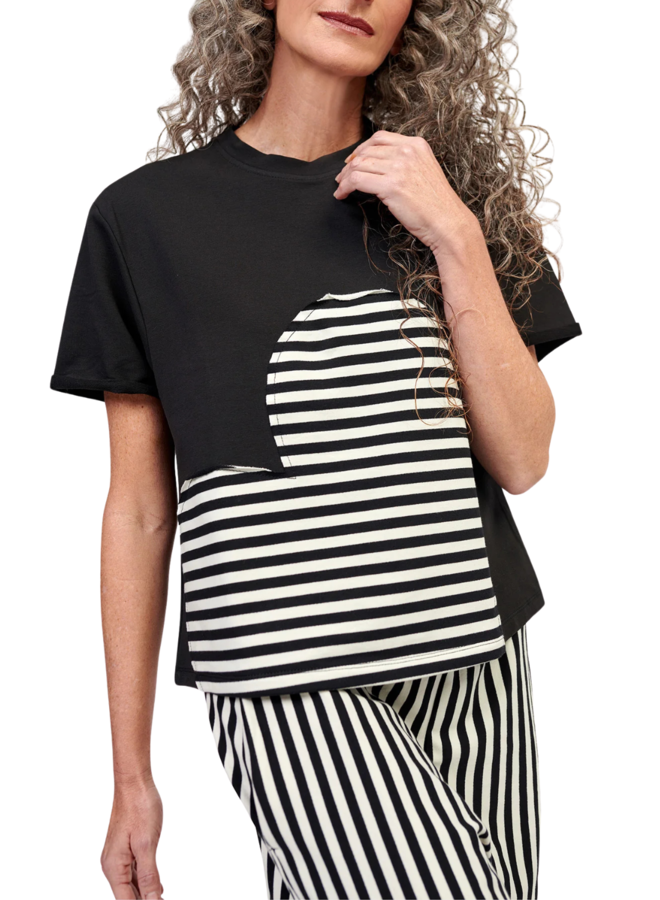 Alembika Gigi Relaxed Heart Tee in Stripes