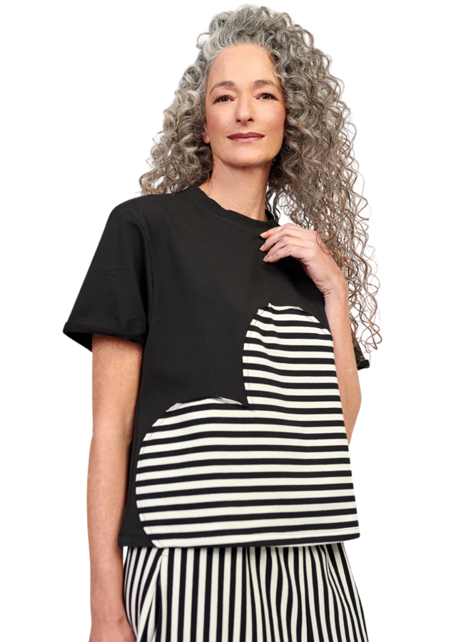 Alembika Gigi Relaxed Heart Tee in Stripes