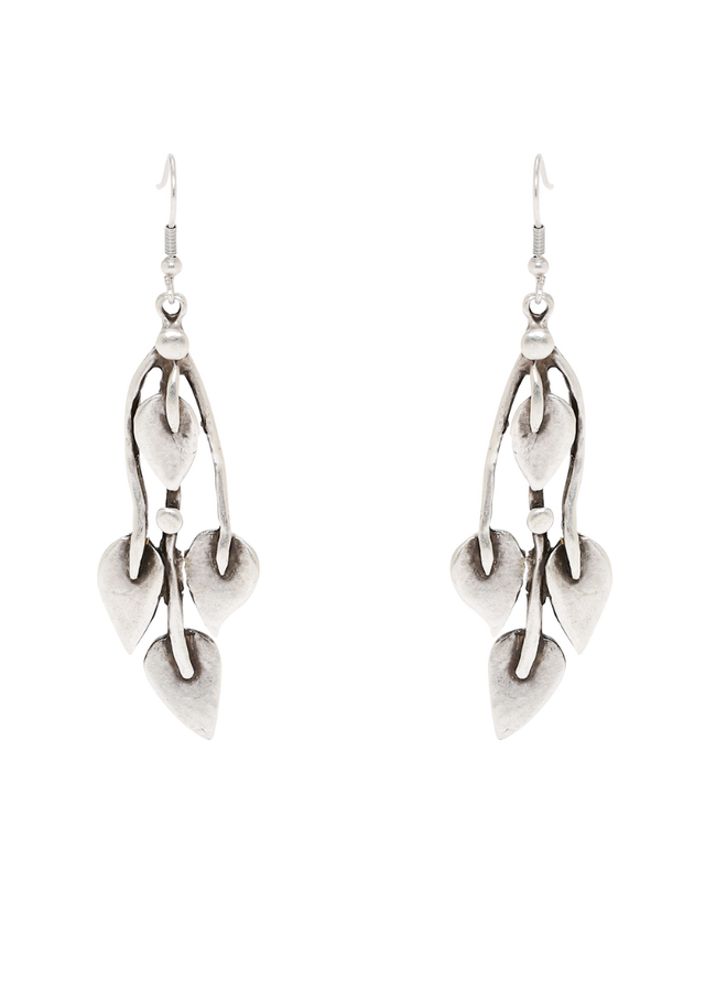 Handmade Pewter Leaf Earrings