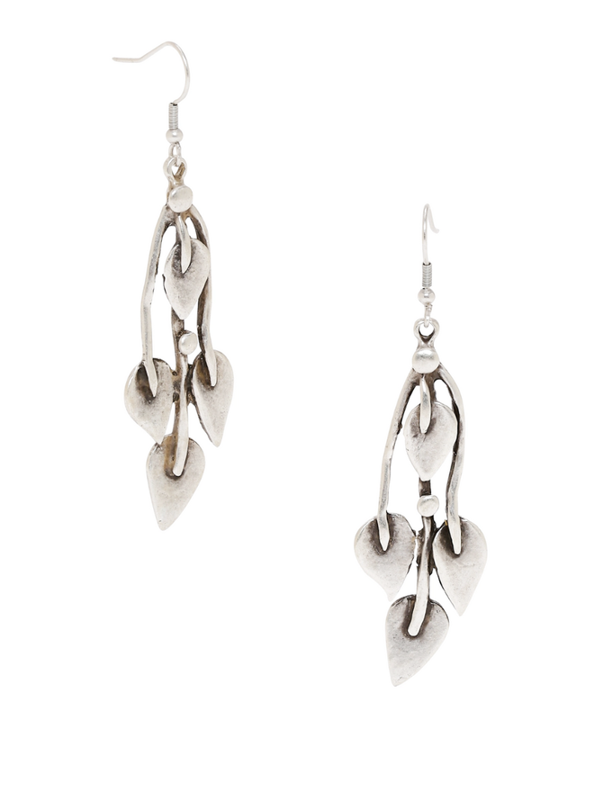 Handmade Pewter Leaf Earrings