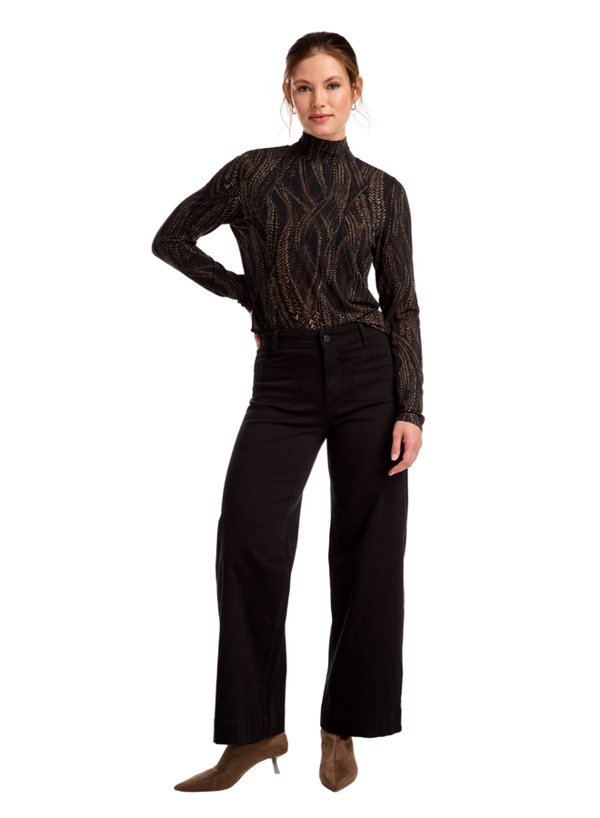 French Dressing Olivia Wide Leg Jean In Black