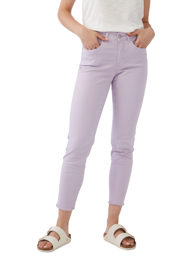 French Dressing Olivia Fringed Slim Ankle Jean in Wild Pansy