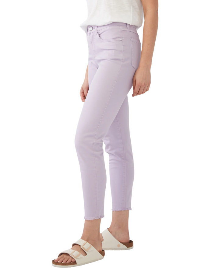 French Dressing Olivia Fringed Slim Ankle Jean in Wild Pansy