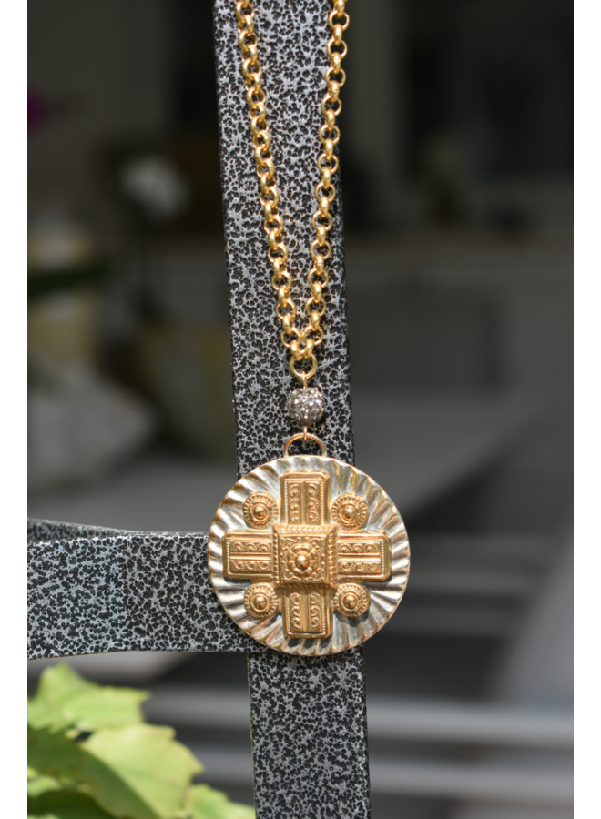 1960's French Square Cross Necklace